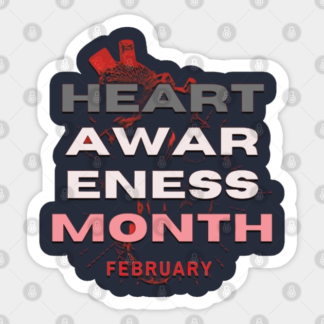 Heart disease awareness month Sticker by TeeText
